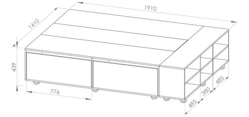 Cama-Box-Base-P--Sommier-De-2-Plazas-4-Ptas---Zapatero-Pino-Cascina