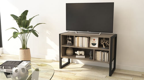 Mueble-Tv-Rack-Delos-Steel-Tv-42-Dst01-Color-Marron-Claro-Roble-Termo