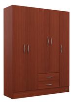 Placard-141-M-Ropero-5-Ptas-De-Abrir-2-Caj-Simil-Laqueado--Caoba