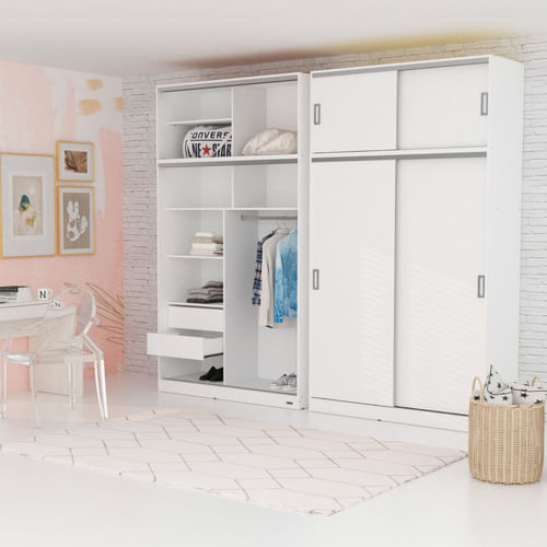 Combo-De-Placard---Baulera-140-Mtrs-Con-Puertas-Corredizas-Blanco