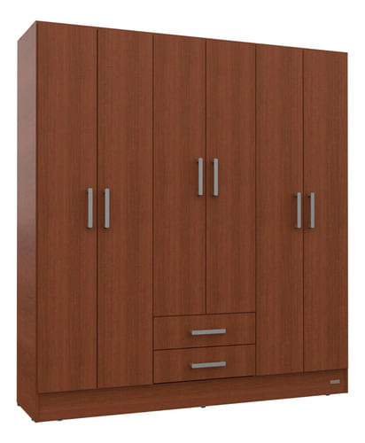 Placard-169-Mts-Armario-6-Ptas-De-Abrir-2-Cajones-Melamina-Tabaco