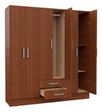 Placard-169-Mts-Armario-6-Ptas-De-Abrir-2-Cajones-Melamina-Tabaco