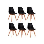 Set de 6 Sillas de diseño Tulip Negras
