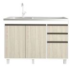 Mueble-Bajo-Mesada-Cocina-120-Cm-2-Ptas-3-Caj---Sin-Bacha----PINO-CASCINA-con-perfiles-color-bronce