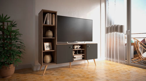 Rack-Led---Biblioteca-Mesa-Tv-Led-Nordico-Escandinavo-Diseño---Envio-Sin-Cargo-Capital-Federal-Gris-cubanita