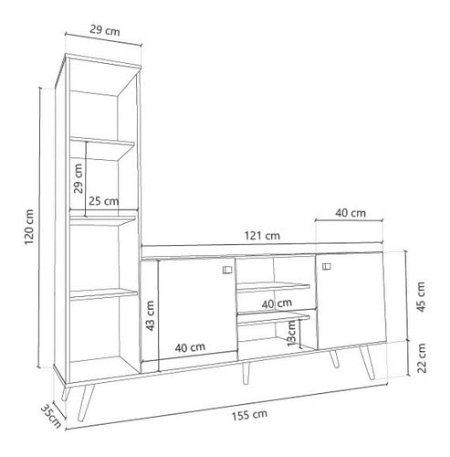 Rack-Led---Biblioteca-Mesa-Tv-Led-Nordico-Escandinavo-Diseño---Envio-Sin-Cargo-Capital-Federal-Gris-cubanita