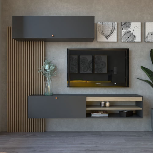 Rack-Tv-Flotante-Moderno-Centro-De-Entretenimiento--------Olmo-con-Negro