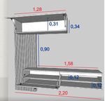 Rack-Tv-Flotante-Moderno-Centro-De-Entretenimiento--------Olmo-con-Negro