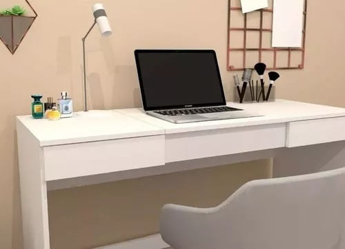 Escritorio-Camarin-Mueble-Tocador-Con-Espejo-Melamina--------Blanco