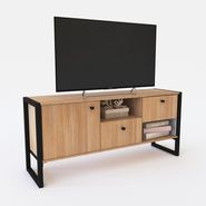 Rack Industrial Mueble Bajo Tv Hierro C/ Melamina + + +