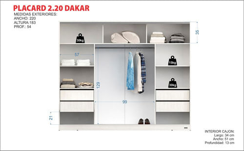 Placard-Ropero-220-Melamina-3-Puertas-Corredizas-4-Cajones-Blanco