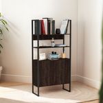 Biblioteca-Estilo-Indus-Estanteria-Melamina---Hierro-------Roble-Termo-Negro-c--Hierro-Negro