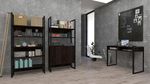 Biblioteca-Estilo-Indus-Estanteria-Melamina---Hierro-------Roble-Termo-Negro-c--Hierro-Negro