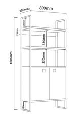 Biblioteca-Estilo-Indus-Estanteria-Melamina---Hierro-------Roble-Termo-Negro-c--Hierro-Negro