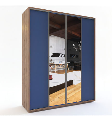 Placard-Ropero-2-Ptas-Corredizas-2-Ptas-De-Abrir-C--Espejos-Color-Roble-Davos---Azul-Cosmico