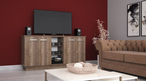 Bahiut-Comoda-Vajillero-Dl856-Buffet-Melamina---Envio-Sin-Cargo-Capital-Federal---Roble-Nebraska-Gris