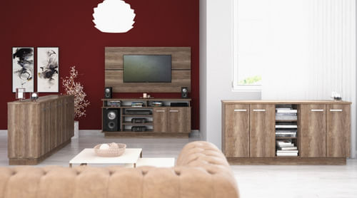 Bahiut-Comoda-Vajillero-Dl856-Buffet-Melamina---Envio-Sin-Cargo-Capital-Federal---Roble-Nebraska-Gris