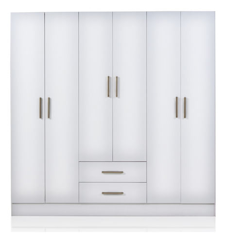 Placard-Ropero-180-6ptas---2caj-Dormitorio-Melamina-Blanco