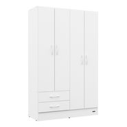 Ropero Placard Mosconi 4 Puertas Blanco Express 2 Cajones