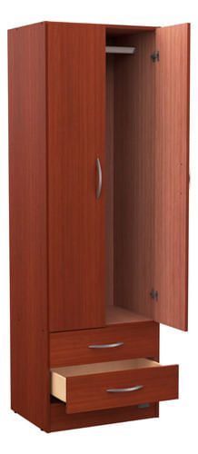 Placard-57-Cm-Ropero-2-Ptas-De-Abrir-2-Caj-Simil-Laqueado-Caoba