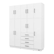 Placard Dakar Plus 10 Puertas 4 Cajones 174x214x46 Mosconi Color Blanco