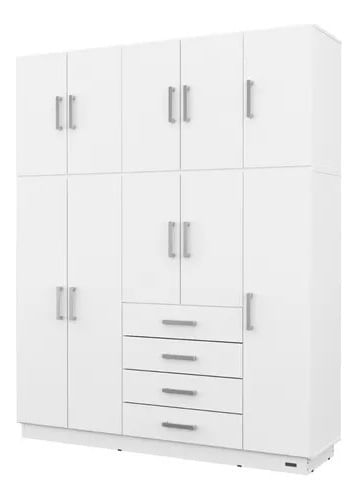 Placard-Dakar-Plus-10-Puertas-4-Cajones-174x214x46-Mosconi-Color-Blanco