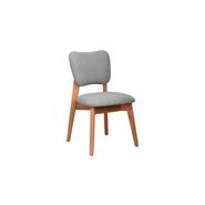 Silla Frida Roble Tapizada Gris Claro Genoud
