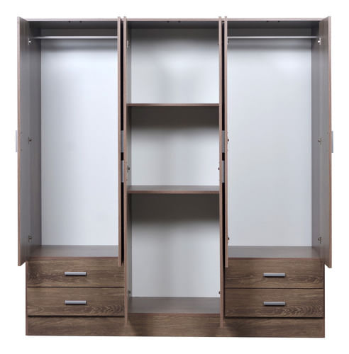 Placard-Tana-Plus-6ptas-4caj-Melamina-Dormitorio----Color-Moccha