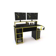 Escritorio Gamer Delos Con Alzado DGA02 1,40M Negro/Amarillo