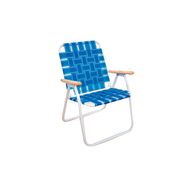 Sillón Descansar Acero 10002 Azul y Blanco Apoyabrazos Madera