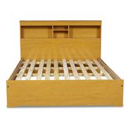 Base Cama Dos Plazas Dormitorio Respaldo Con Repisa+++ Color Roble Repisa