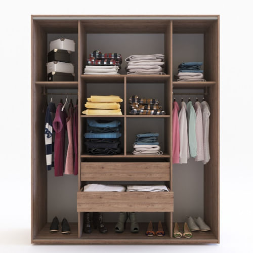 Placard-Ropero-2-Ptas-Corredizas-2-Ptas-De-Abrir-C--Espejos--Roble-Davos---Azul-Cosmico