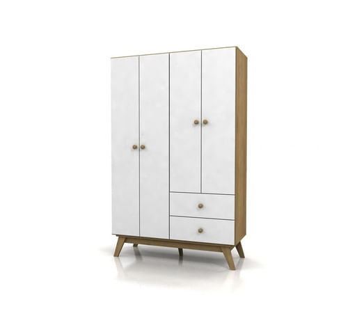 Ropero-Nordico-Escandinavo-Placard-Laqueado--------Blanco-Con-Roble-Miel
