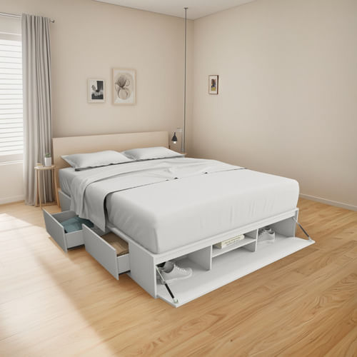 Box-De-Cama-C-cajonera---Zapatero-Base-Somier-160--------Blanco-Everest