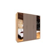 Ropero Dúo Delos DUO02 6 Puertas 2,20M Roble Nebraska Gris