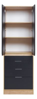 Placard-Ropero-Vestidor-Moderno-70cm-2ptas-4caj-C-espejos----HICKORY-CON-NEGRO