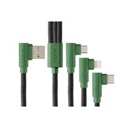 Cable Hune 3en1 USB a Tipo-C+Micro USB+Lightning CA-319 1.2 Mts Verde