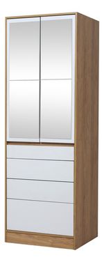 Placard-Ropero-Vestidor-Moderno-070m-2ptas-4caj-C-espejos-HICKORY-CON-BLANCO