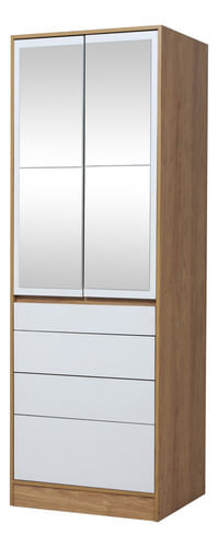 Placard-Ropero-Vestidor-Moderno-070m-2ptas-4caj-C-espejos-HICKORY-CON-BLANCO