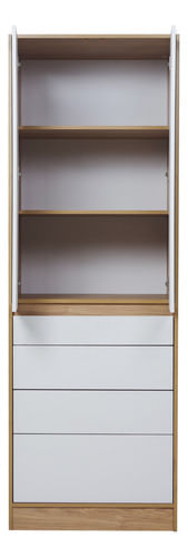 Placard-Ropero-Vestidor-Moderno-070m-2ptas-4caj-C-espejos-HICKORY-CON-BLANCO