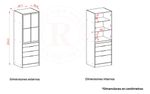 Placard-Ropero-Vestidor-Moderno-070m-2ptas-4caj-C-espejos-HICKORY-CON-BLANCO