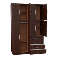 Placard Ropero 8 Puertas 4 Cajones Baulera Mosconi Wengue Color Wengue - 56603