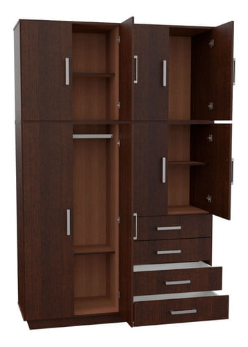 Placard-Ropero-8-Puertas-4-Cajones-Baulera-Mosconi-Wengue-Color-Wengue---56603