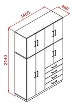 Placard-Ropero-8-Puertas-4-Cajones-Baulera-Mosconi-Wengue-Color-Wengue---56603
