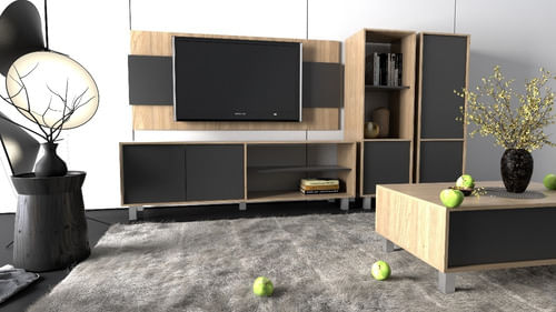 Vajillero-Despensero-Biblioteca-Cocina-Oficina-Living-Repisa---Envio-Sin-Cargo-Capital-Federal-Olmo-con-Gris-Cubanita