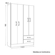 Placard Ropero Armario Guardado 113cm Tana Plus 4ptas Abrir