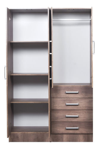 Placard-Ropero-Dormitorio-Melamina-4ptas-4caj-Organizador-Nebraska-Gris