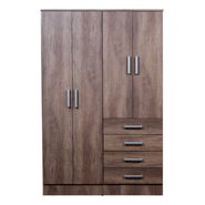 Placard Ropero Dormitorio Melamina 4ptas 4caj Organizador+++ Color Nebraska Gris