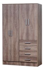 Placard-Ropero-Dormitorio-Melamina-4ptas-4caj-Organizador----Color-Nebraska-Gris