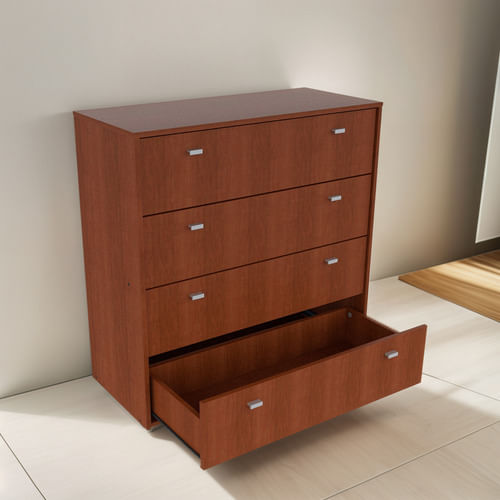 Comoda-Chifonier-Cajonera-Bahiut-De-4-Cajones-En-Melamina-Tabaco